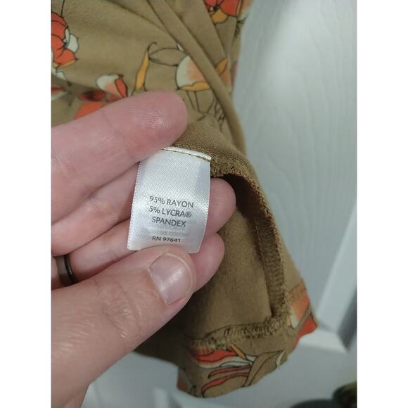 J. Jill Tan Floral Midi Skirt - Picture 5 of 8